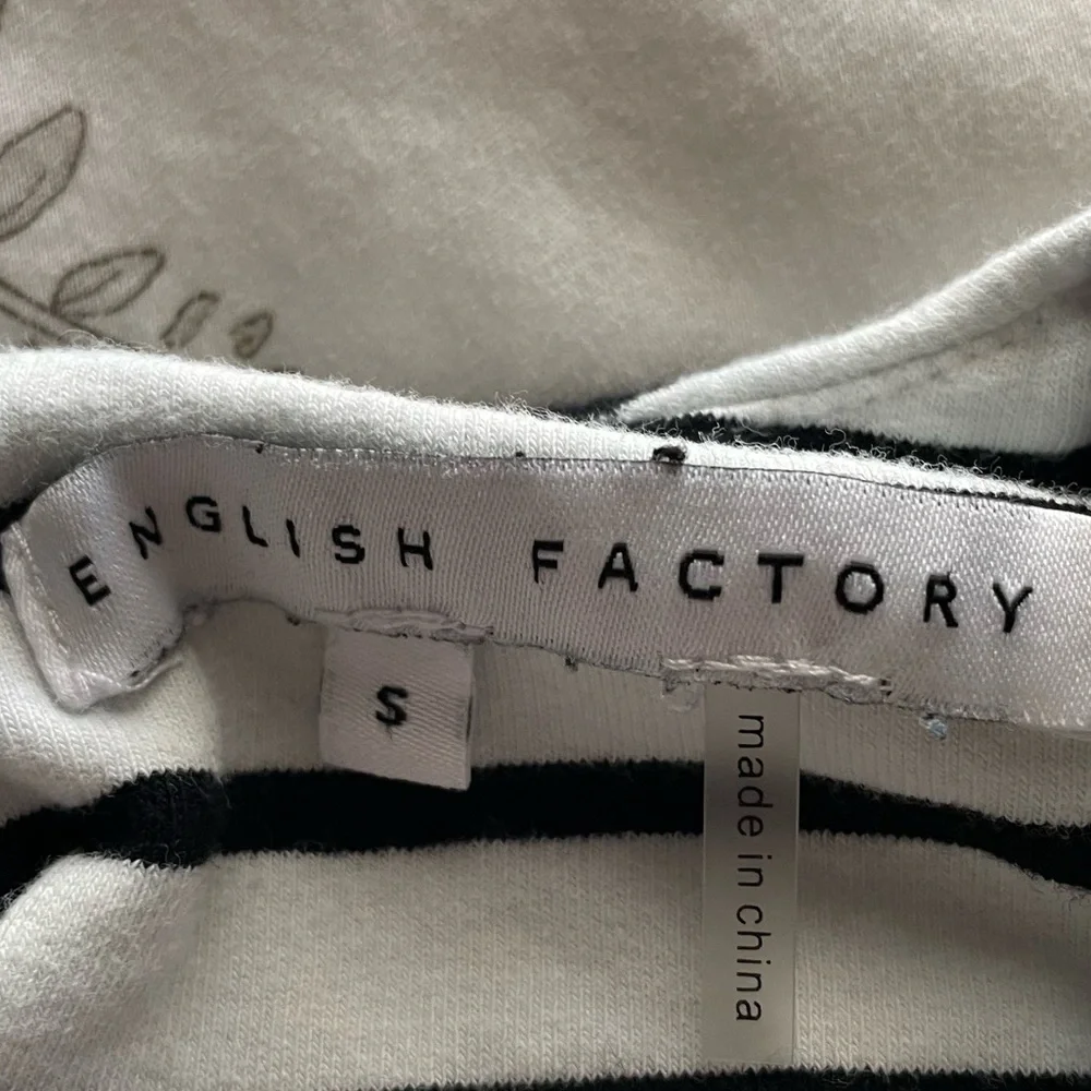 English Factory Puff Sleeve High Low Striped Mini Dress Small Anthropologie Chic - Picture 7 of 9